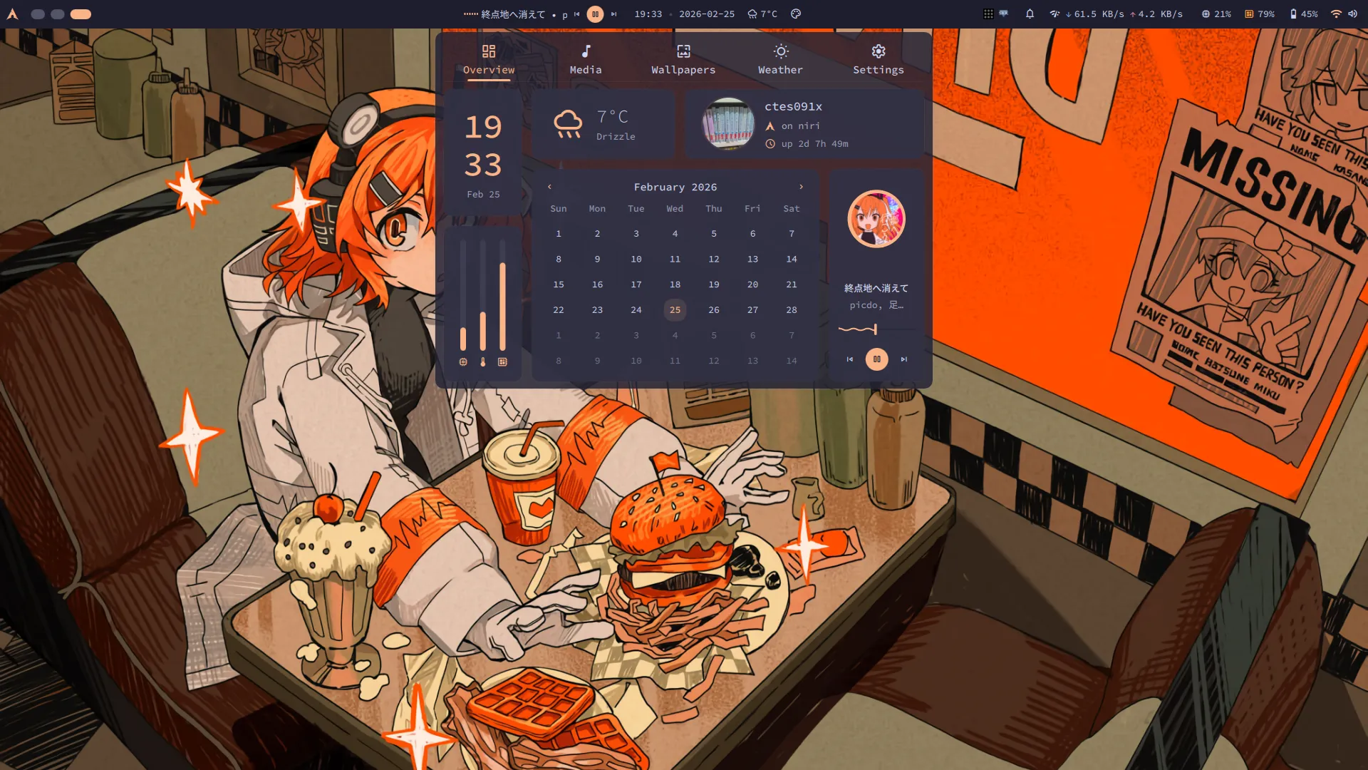 Dank Material Shellのいい感じのステータスバー